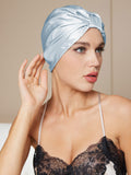 SilkSilky-CA Pure Silk Sleep Cap LightBlue 003