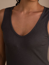 [Gray] SilkSilky-CA Sleeveless Deep V Neck Camisole 005