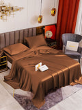 SilkSilky CA 19Momme Pure Silk Bedding Set Coffee 001