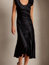 [Black] SilkSilky-CA Cap Sleeve Dress 003