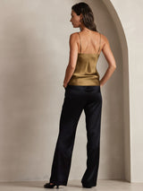 [Coffee] SilkSilky-CA Spaghetti Strap V Neck Camisole 005