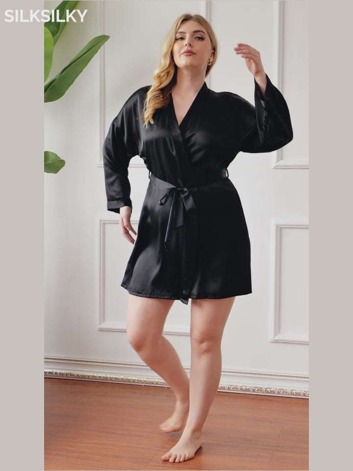 SilkSilky-CA-Pure-Silk-Long-Sleeve-Deep-V-Neck-Plus-Size-Robe-video-001