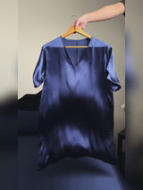 SilkSilky-CA Half Sleeve V Neck Nightgown video 001