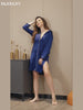 SilkSilky-CA-Pure-Silk-3/4-Sleeve-Lapel-Nightshirt-video-001