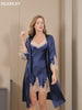 SilkSilky-CA-Pure-Silk-3/4-Sleeve-Nightgown&Robe-Set-video-001