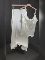 SilkSilky-CA Spaghetti Strap Cowl Neck Women's Outfit Sets video 001