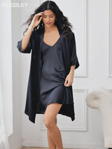 SilkSilky-CA 3/4 Sleeve Women's Robe video 001