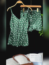 SilkSilky-CA Spaghetti Strap V Neck Camisole Set video 001