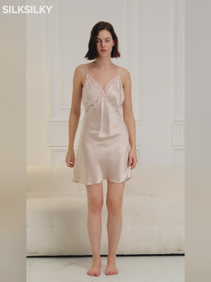 Pure Silk Sexy Spaghetti Strap Slip Dress