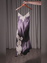 SilkSilky-CA Spaghetti Strap V Neck Nightgown video 001