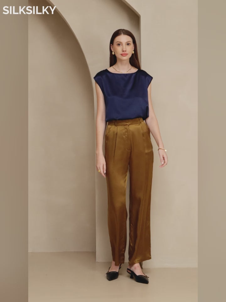 SilkSilky-CA 19Momme Silk Womens Pants-video-001