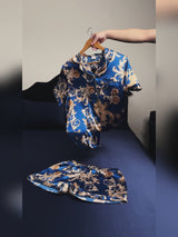 SilkSilky-CA Short Sleeve Lapel Collar Women's Pajamas video 001