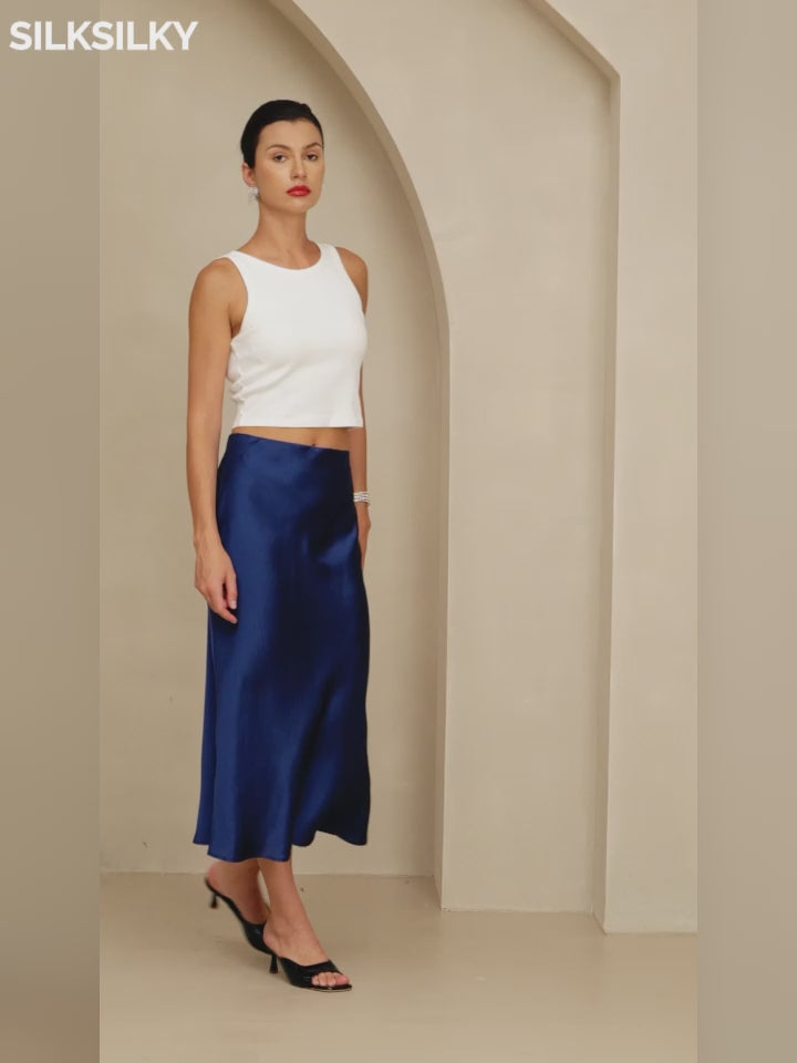 Pure Silk Basic Elegant Skirt