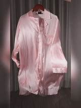 SilkSilky-CA Long Sleeve Lapel Collar Nightshirt video 001