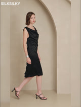 SilkSilky-CA Sleeveless Cowl Neck Dress video 001