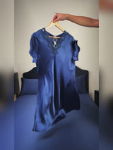 SilkSilky-CA Short Sleeve V Neck Nightgown video 001