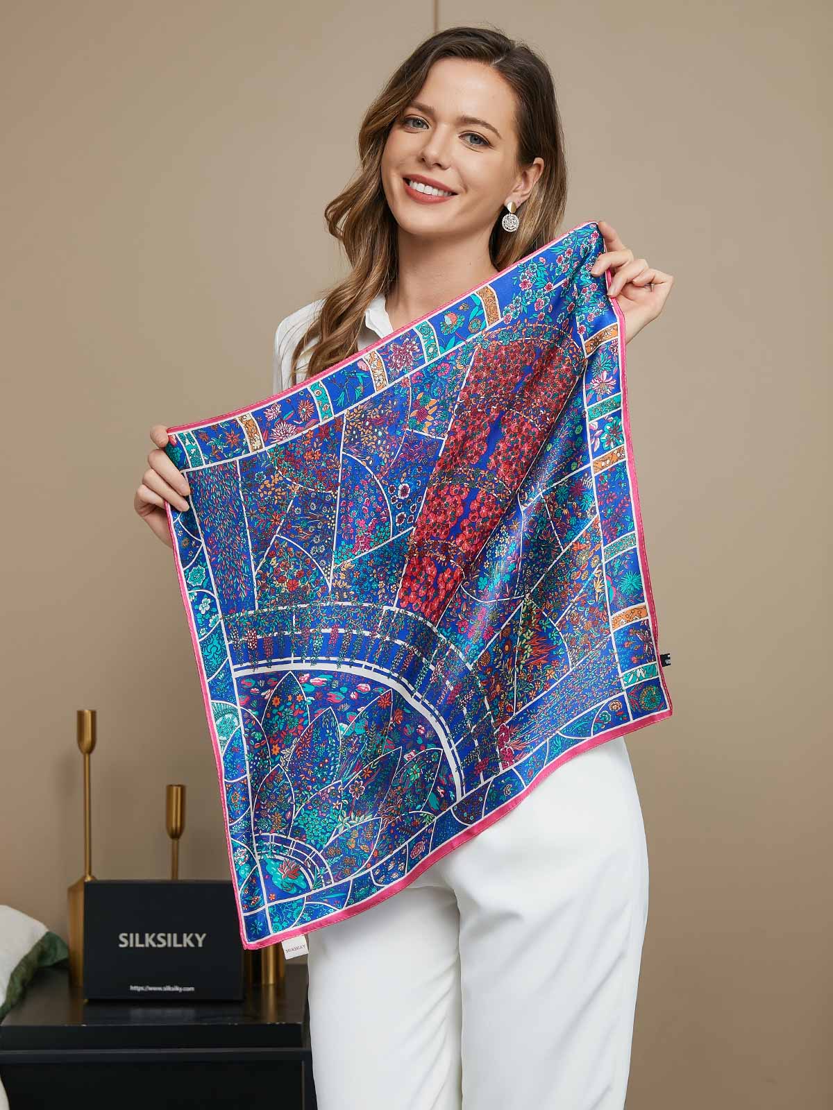 SilkSilky CA Pure Silk Scarf Multi 001