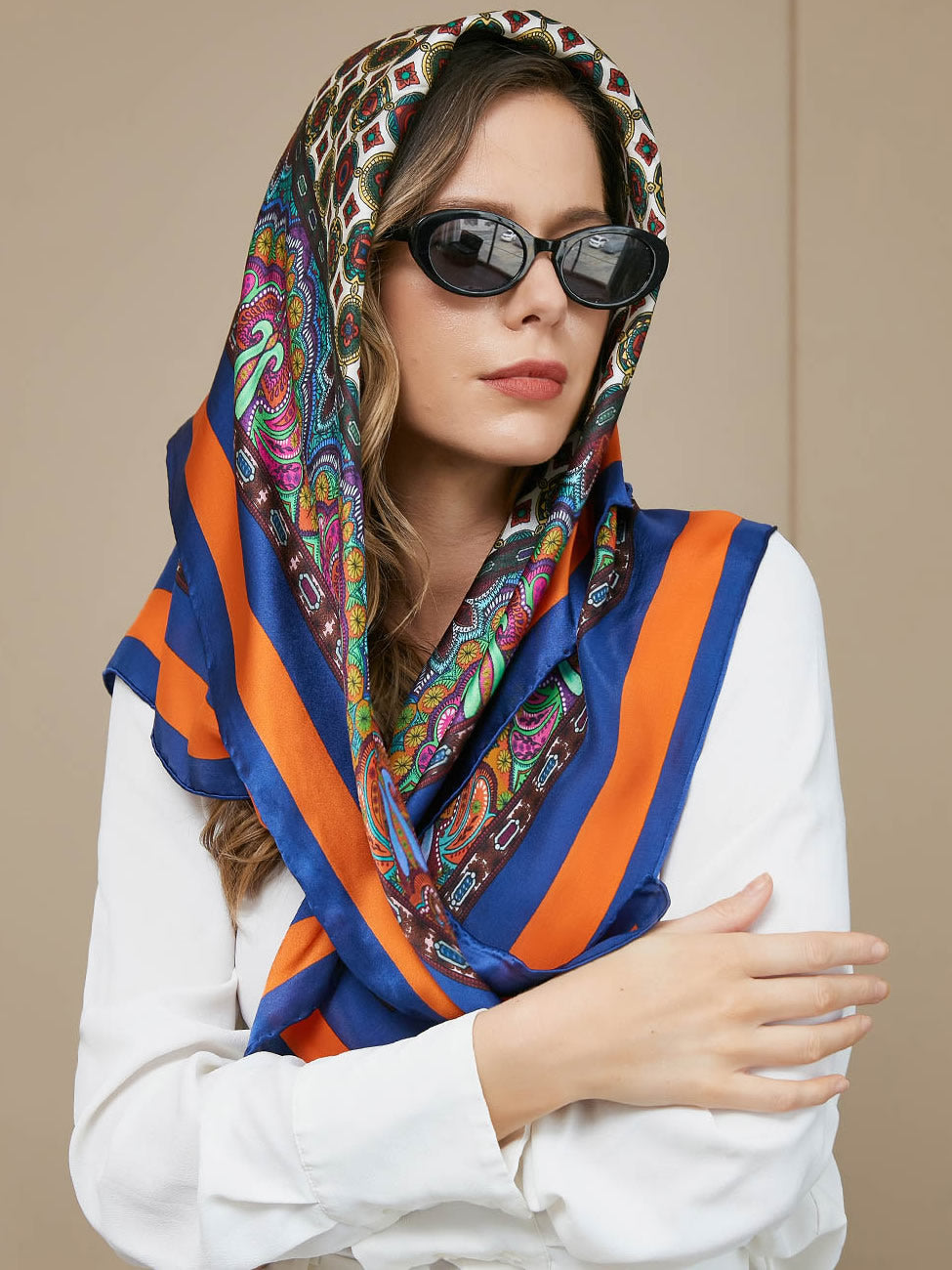 SilkSilky CA Pure Silk Scarf Multi 001