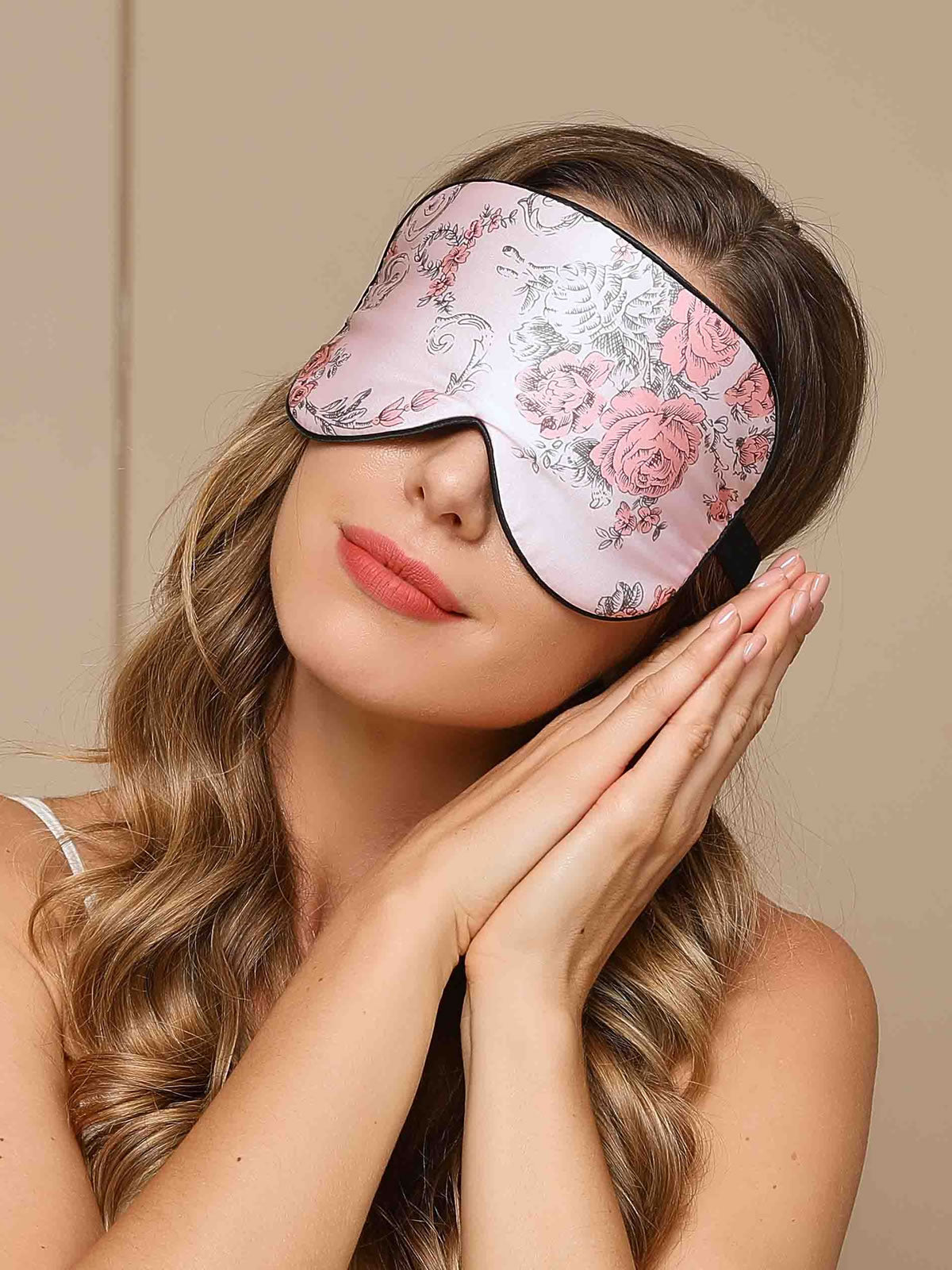 SilkSilky CA 19Momme Pure Silk Eye Mask Pink 002