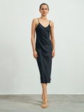 SilkSilky-CA-22Momme-Pure-Silk-Sleeveless-V-Neck-Dress-Black-005