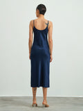 SilkSilky-CA-22Momme-Pure-Silk-Sleeveless-V-Neck-Dress-Dark-Blue-002