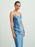 SilkSilky-CA-22Momme-Pure-Silk-Sleeveless-V-Neck-Dress-Light-Blue-007