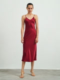 SilkSilky-CA-22Momme-Pure-Silk-Sleeveless-V-Neck-Dress-Red-003