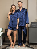 SilkSilky CA Pure Silk Long Sleeve Couple DarkBlue 002