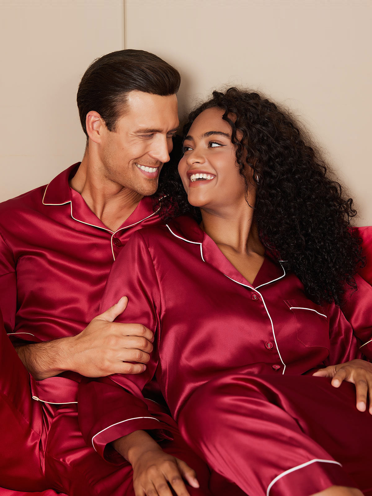 SilkSilky CA Pure Silk Long Sleeve Couple Wine 001