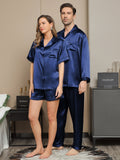 SilkSilky CA Pure Silk Long Sleeve Couple DarkBlue 003