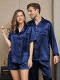 SilkSilky CA Pure Silk Long Sleeve Couple DarkBlue 004