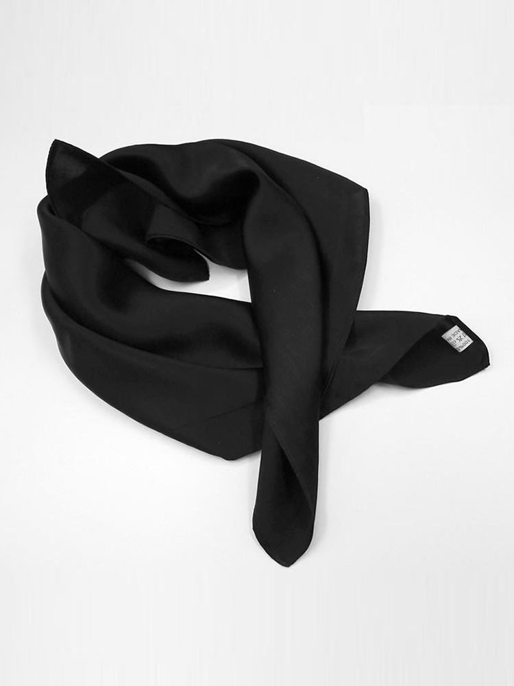 [Black] SilkSilky-CA Pure Silk Scarf 002