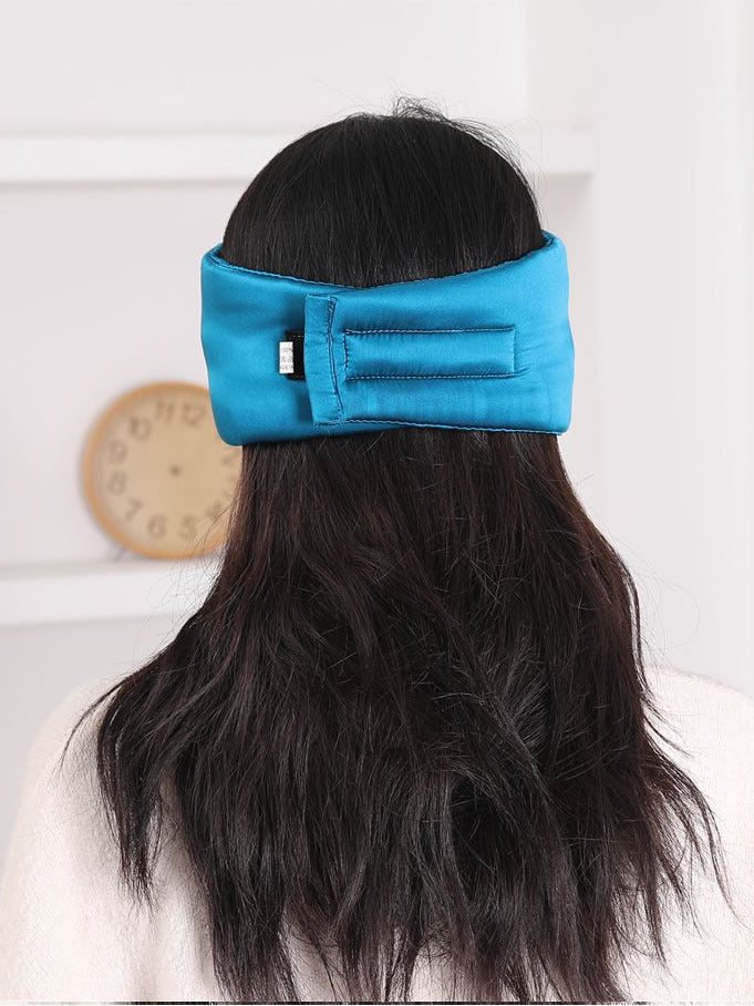 SilkSilky CA 19Momme Pure Silk Eye Mask Teal 003