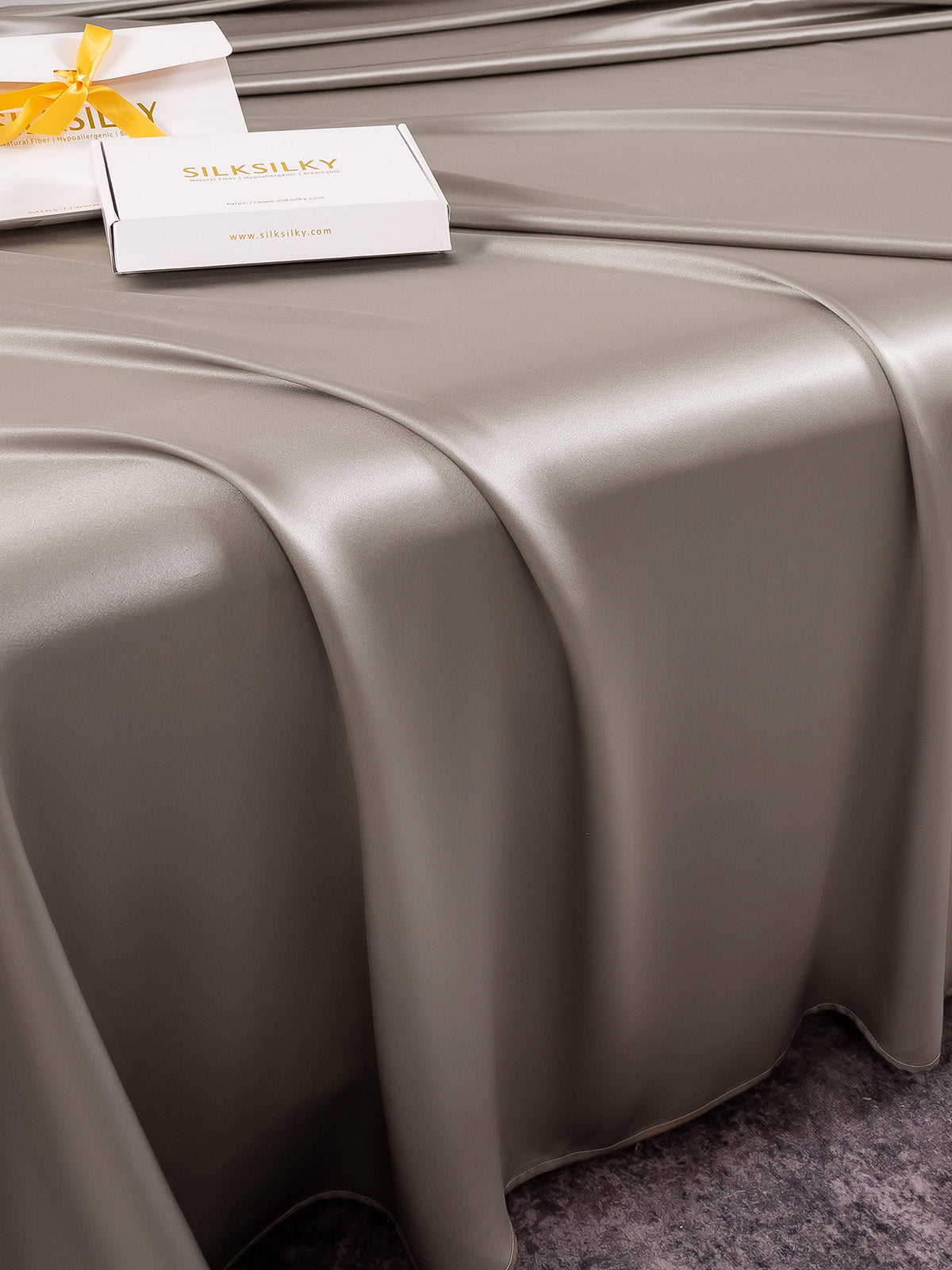 [Gray] SilkSilky-CA 25Momme Pure Silk Bedding Set 004