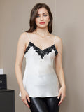 SilkSilky CA Pure Silk Sleeveless V Neck Camisole White 005