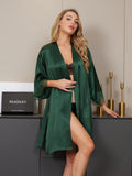 SilkSilky-CA-Pure-Silk-3/4-Sleeve-Womens-Robe-Dark-Green-004