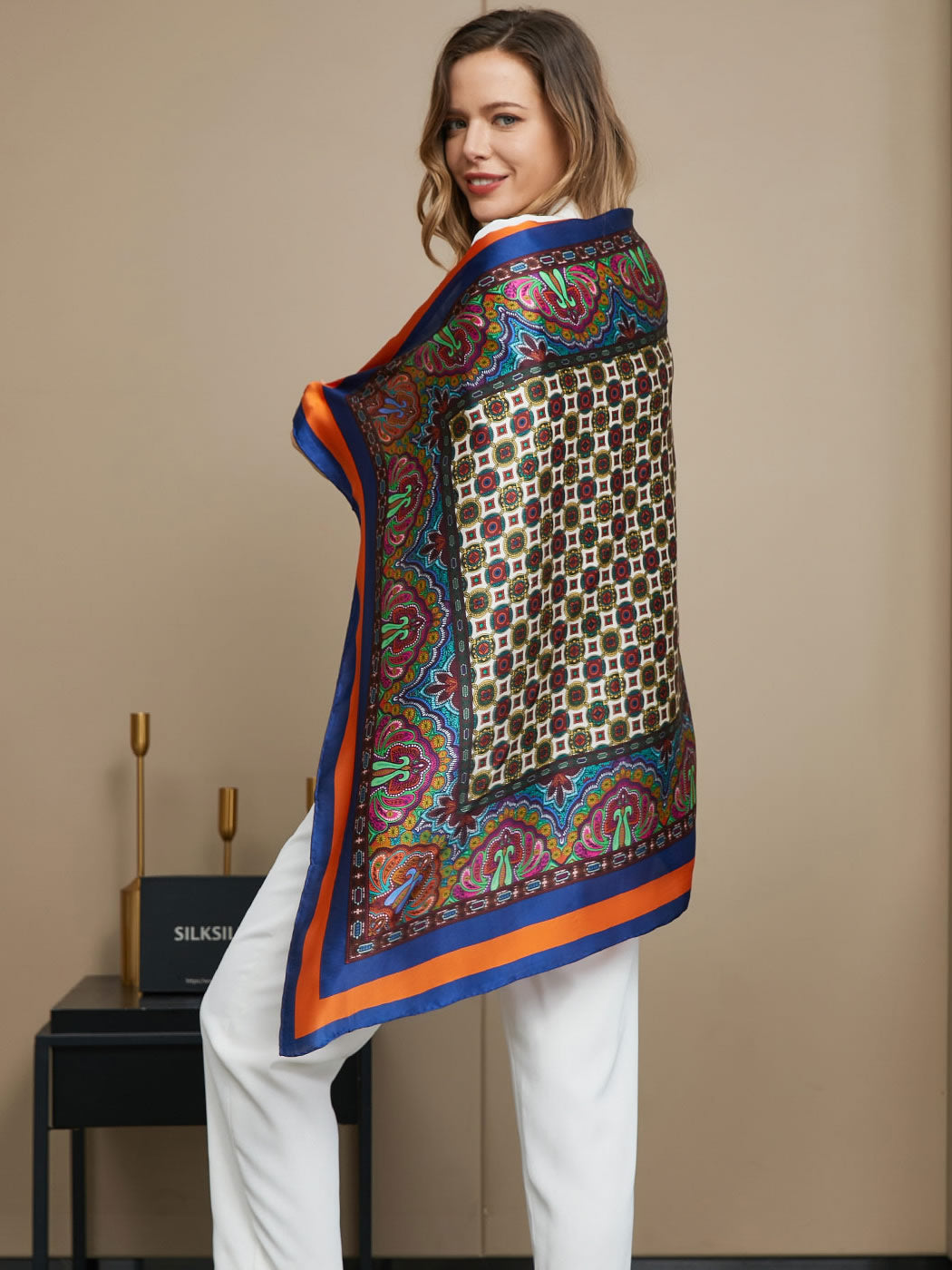 [P016] SilkSilky-CA Pure Silk Scarf 002
