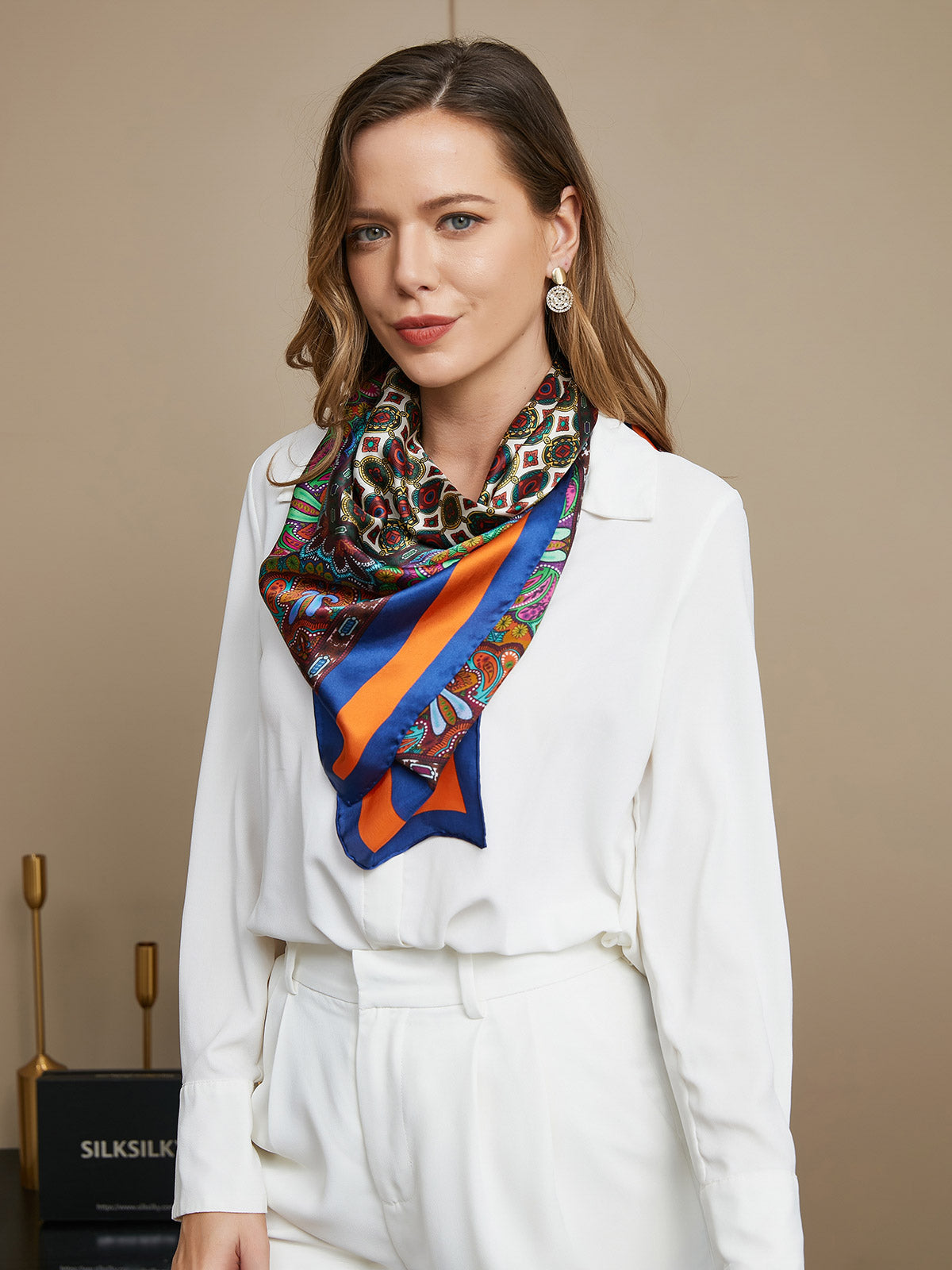 [P016] SilkSilky-CA Pure Silk Scarf 005