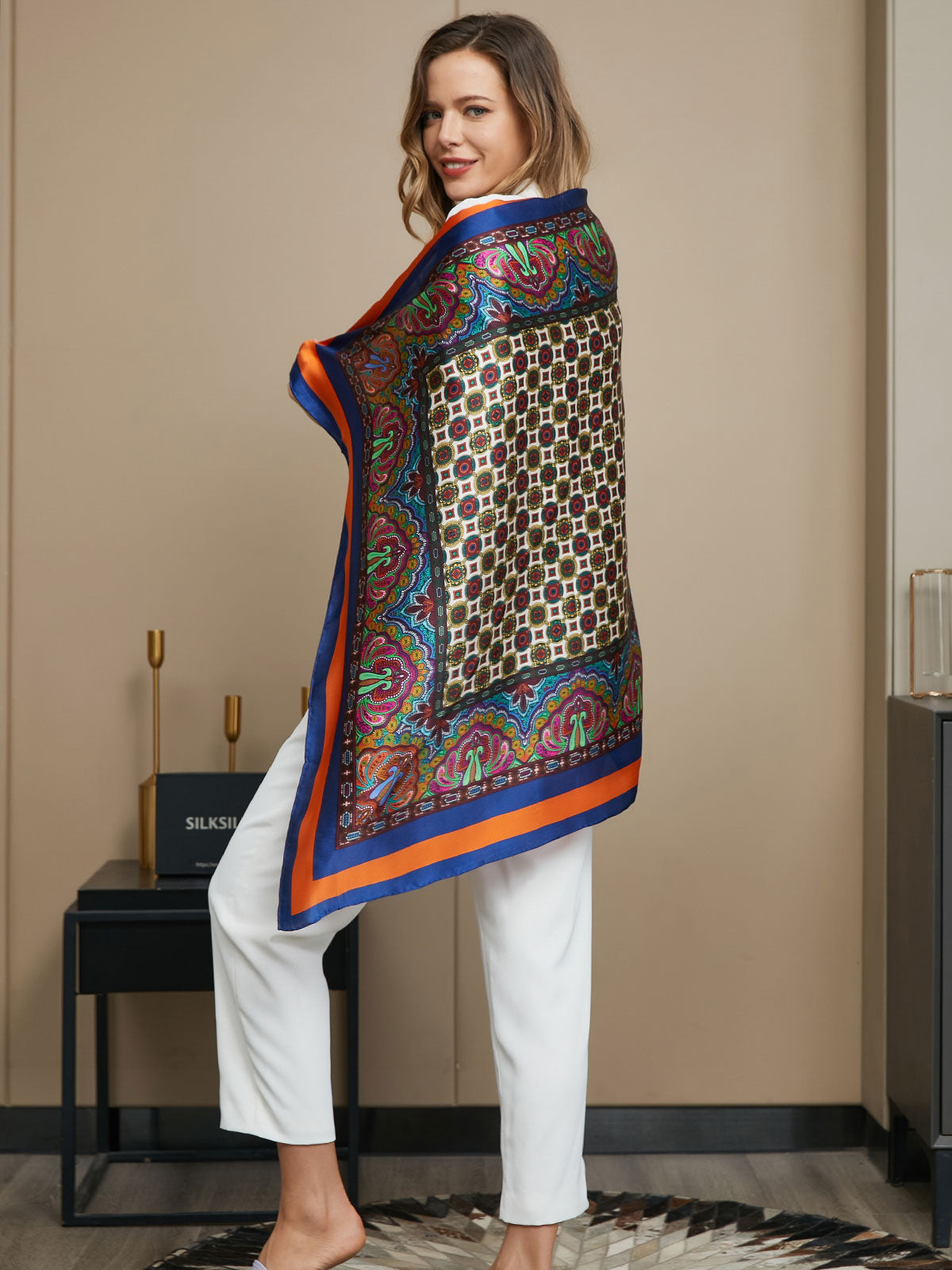 [P016] SilkSilky-CA Pure Silk Scarf 006