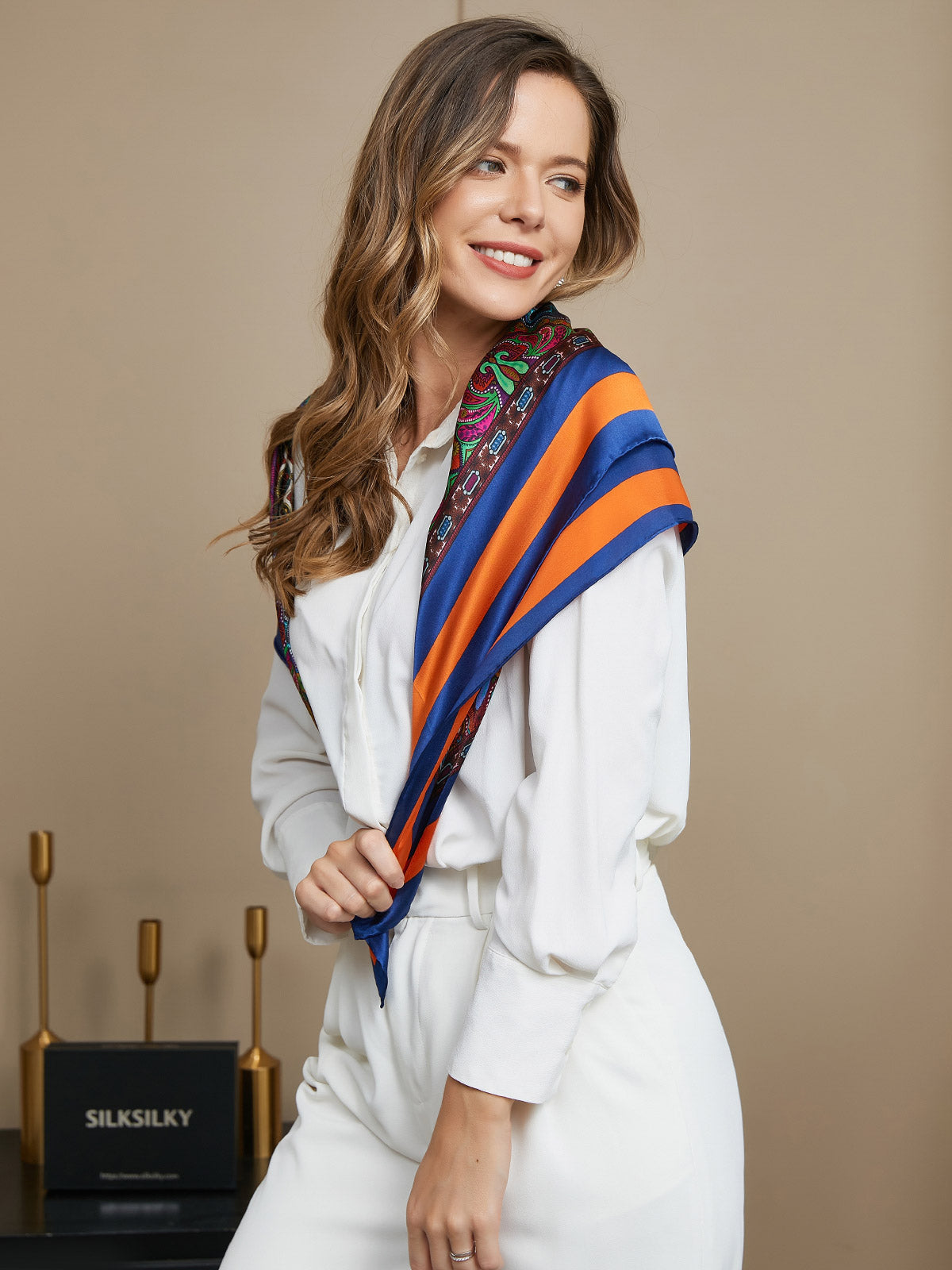 [P016] SilkSilky-CA Pure Silk Scarf 008