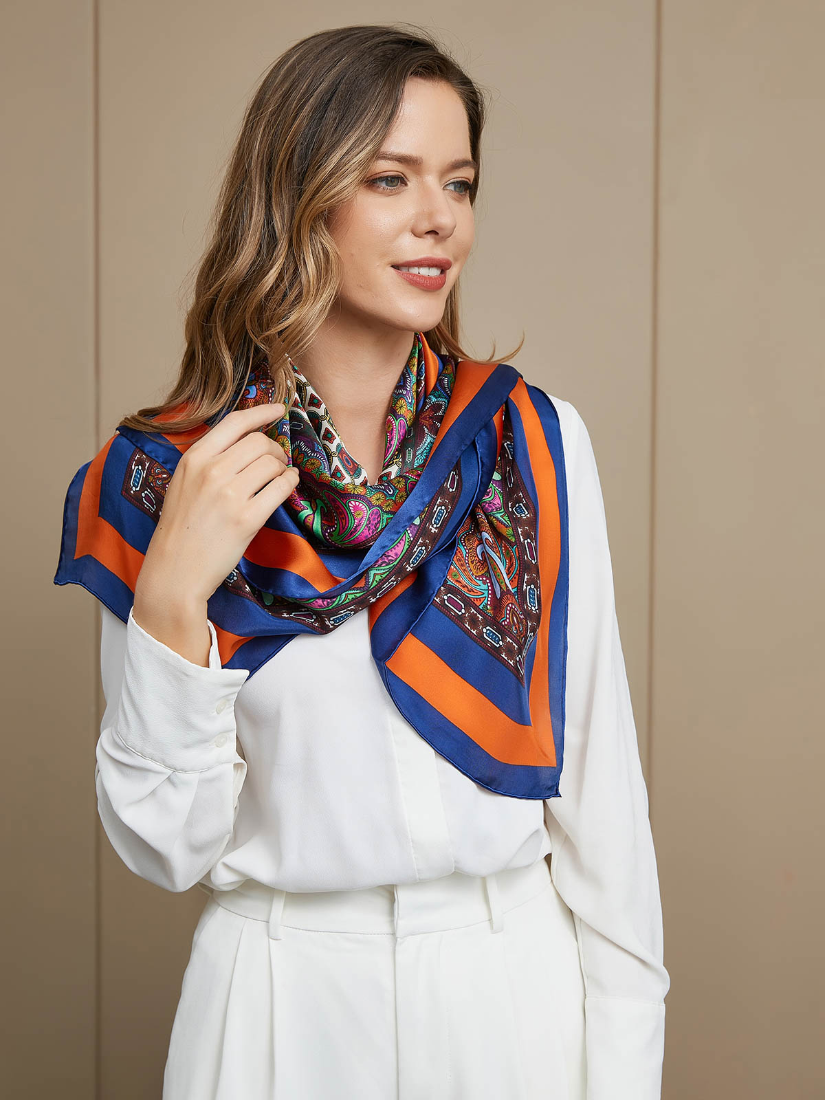 [P016] SilkSilky-CA Pure Silk Scarf 010