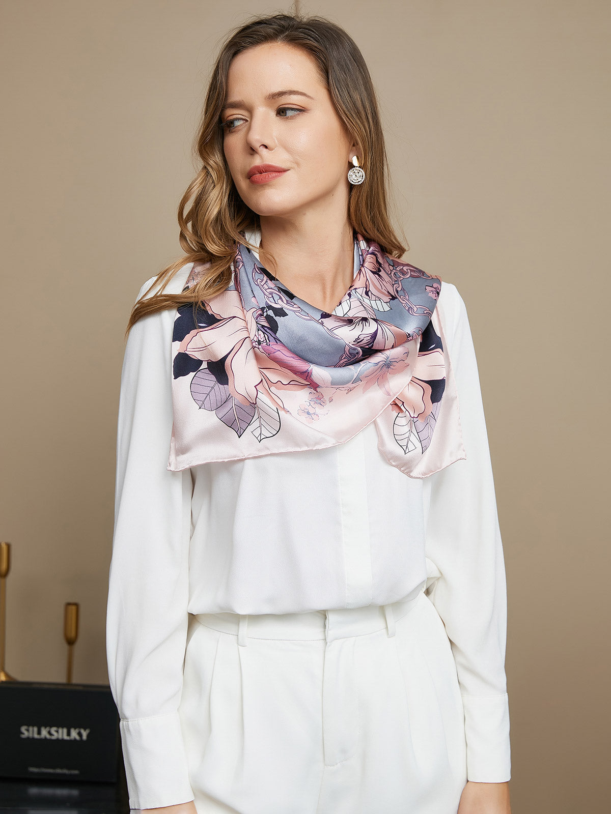 [P017] SilkSilky-CA Pure Silk Scarf 002