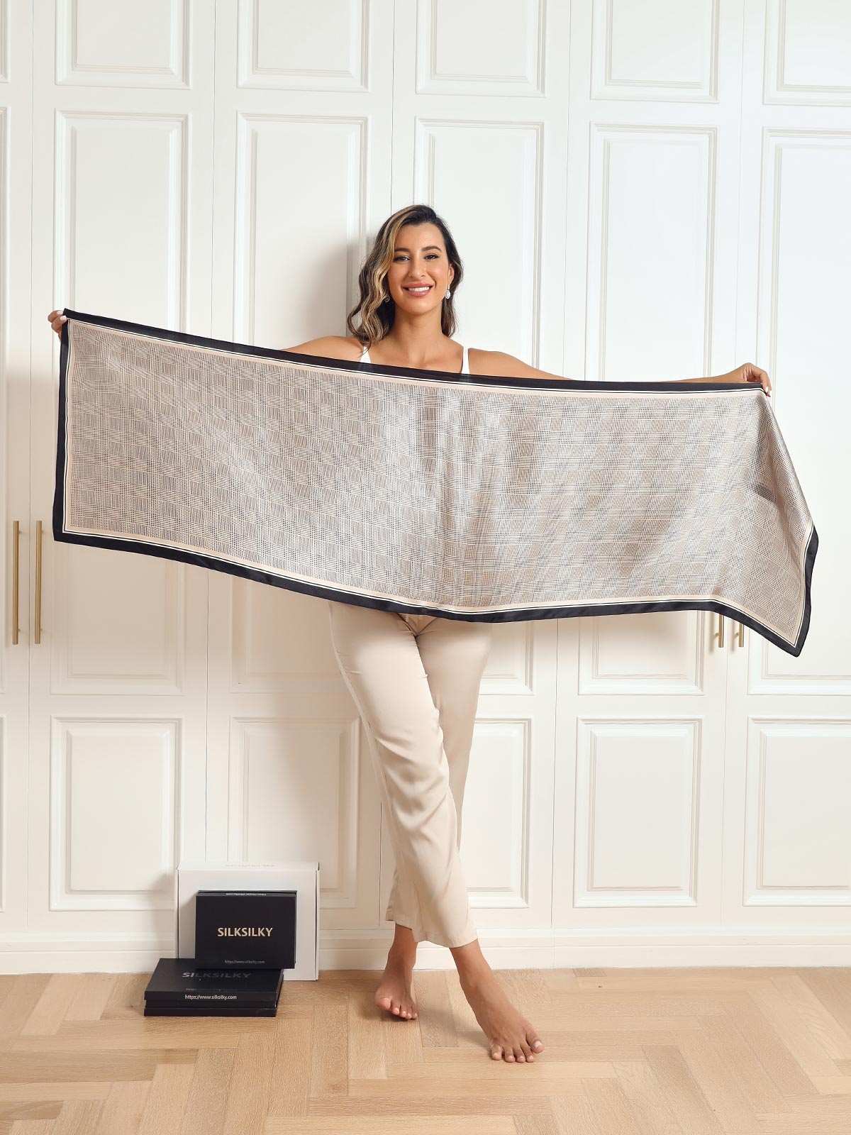 [P027] SilkSilky-CA Pure Silk Scarf 002