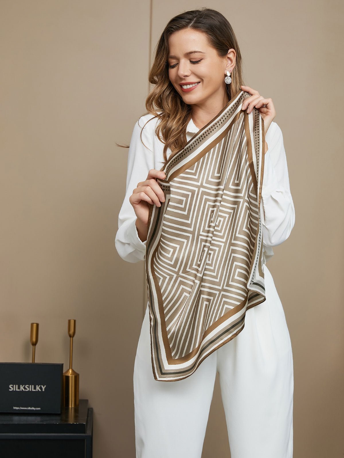 [P042] SilkSilky-CA Pure Silk Scarf 005