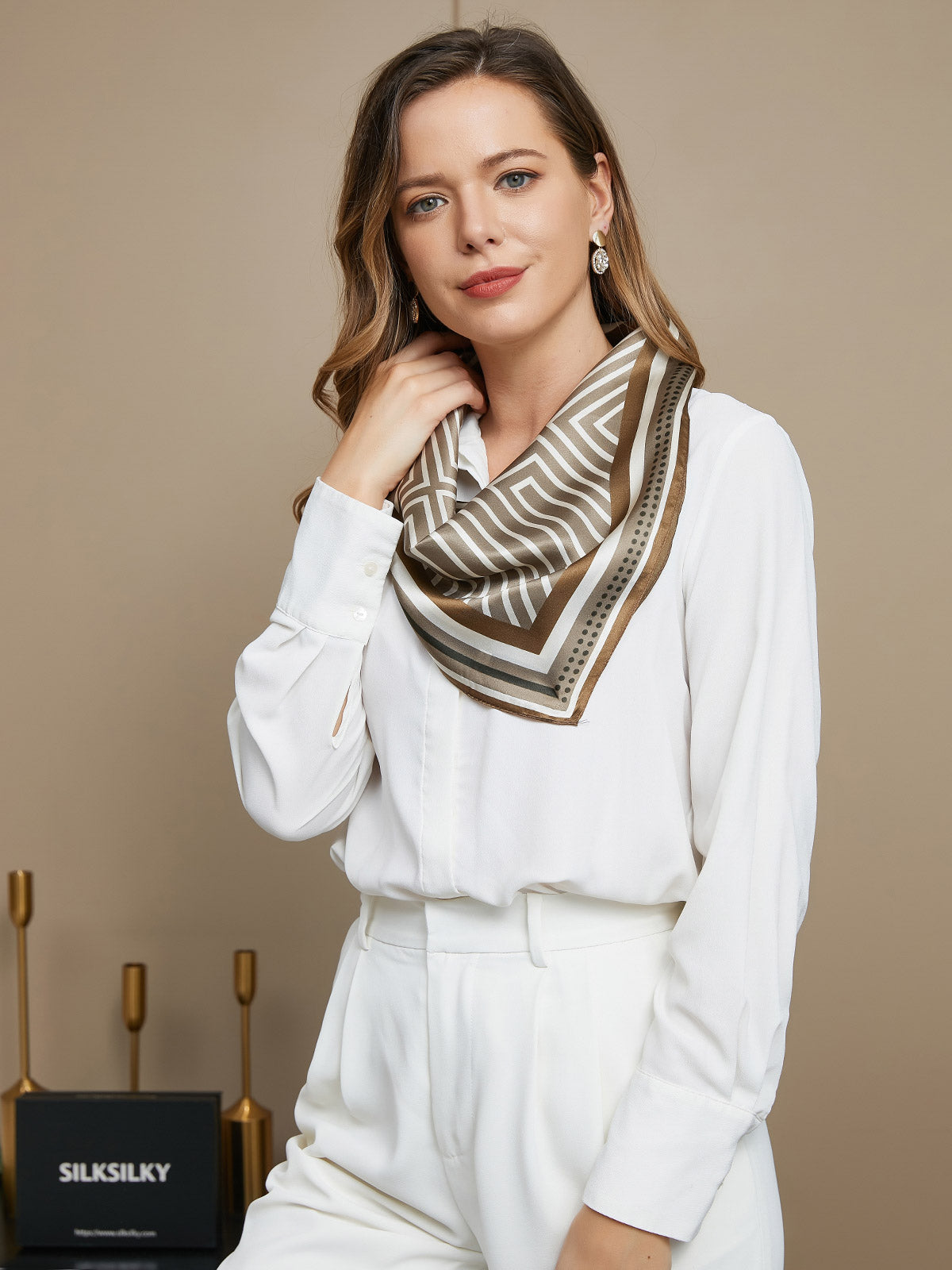 [P042] SilkSilky-CA Pure Silk Scarf 006