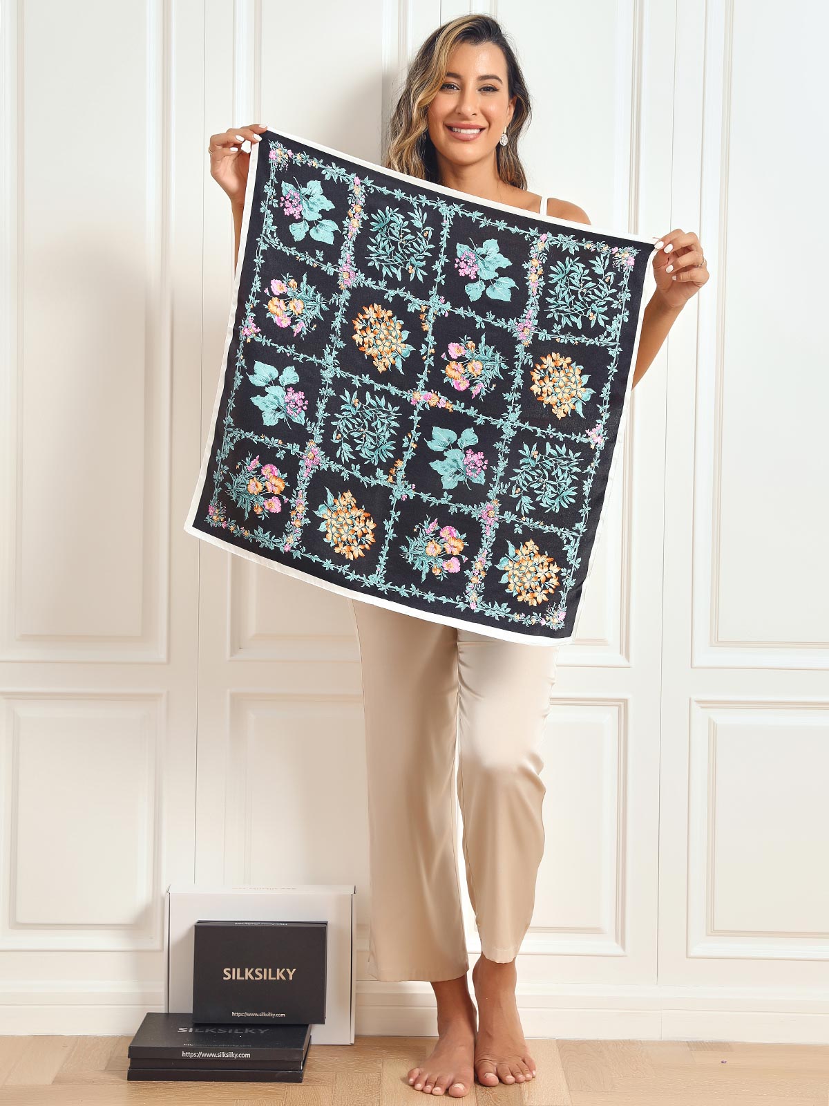 [P051] SilkSilky-CA Pure Silk Scarf 002