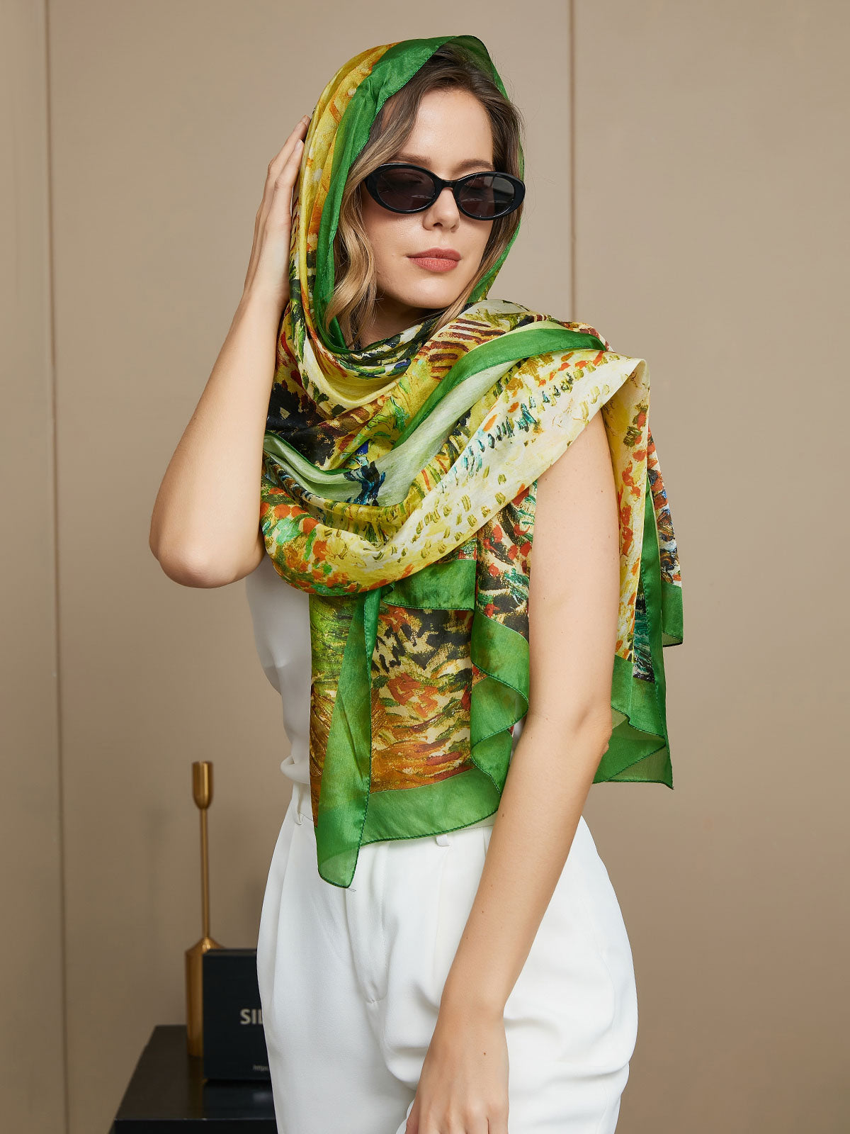 [P072] SilkSilky-CA Pure Silk Scarf 006