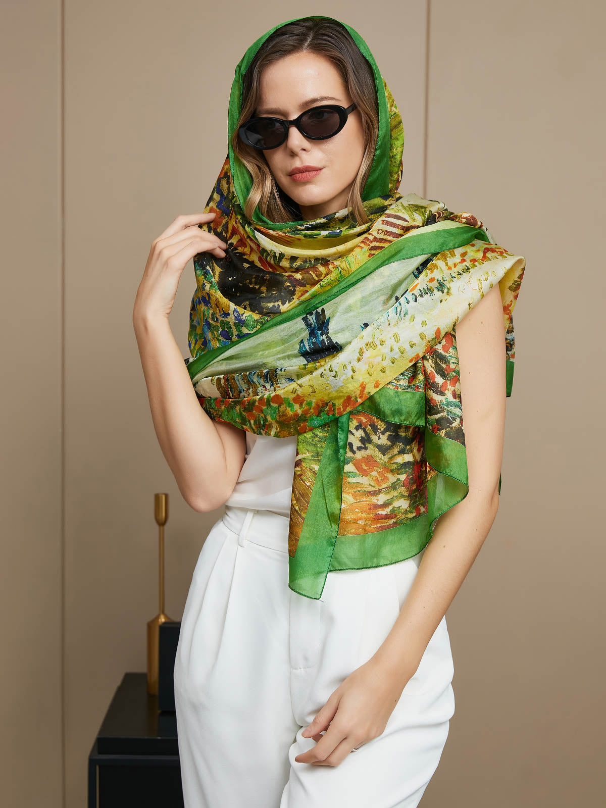 [P072] SilkSilky-CA Pure Silk Scarf 007