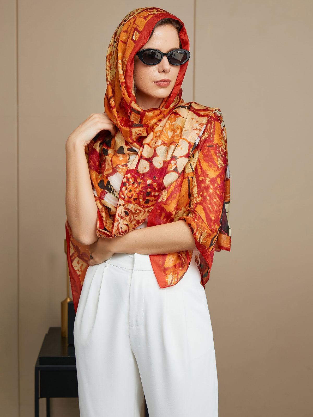 [P073] SilkSilky-CA Pure Silk Scarf 005