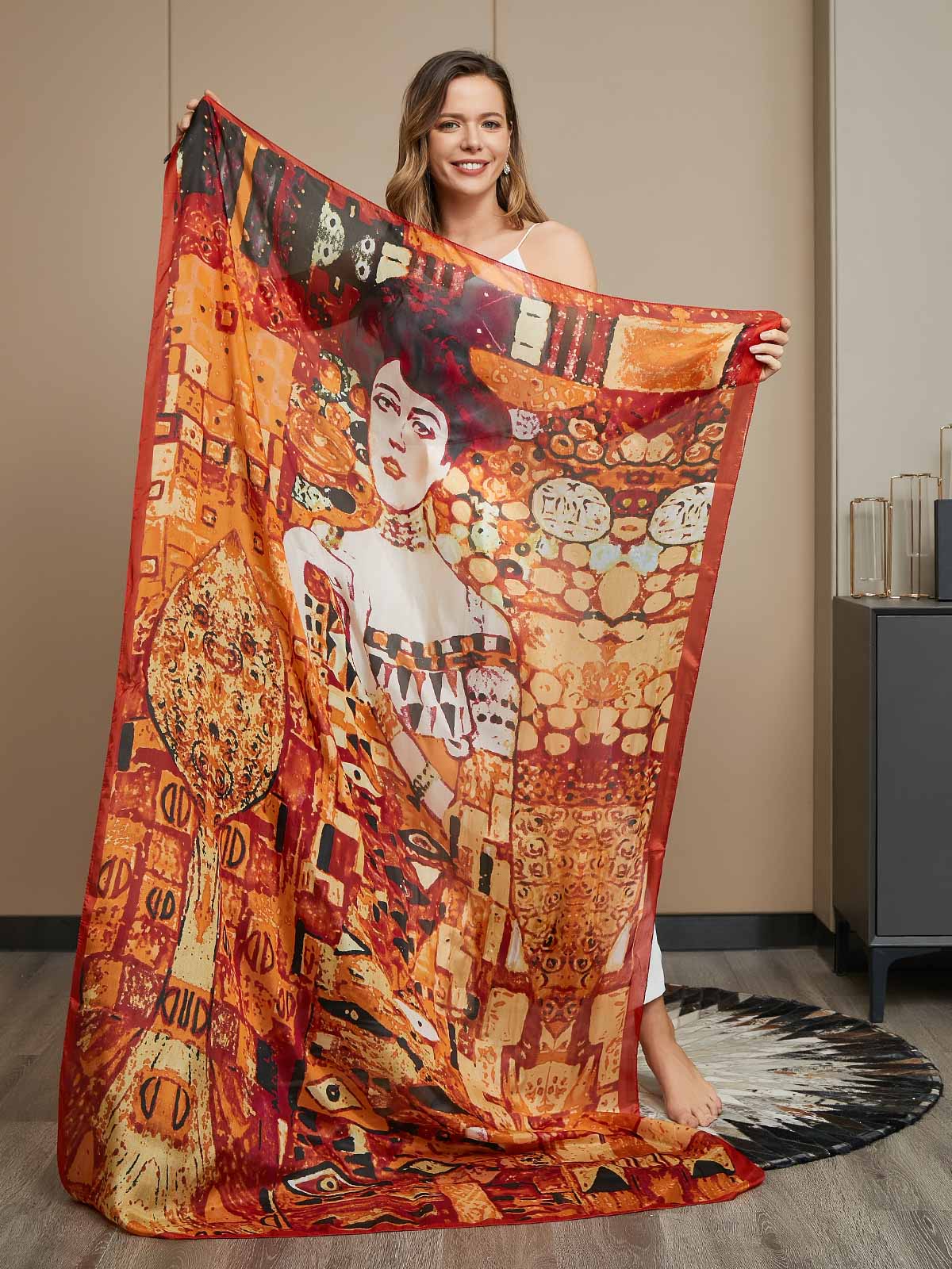 [P073] SilkSilky-CA Pure Silk Scarf 007